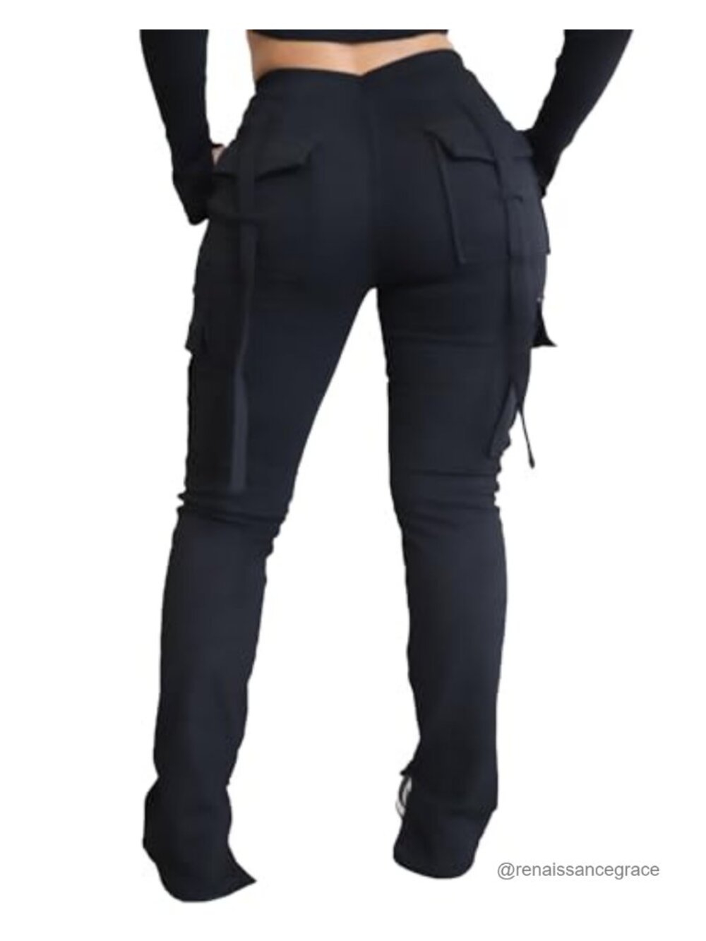 Women's Drawstring Cargo Sweatpants Utility Pockets Stretch Leggings Joggers